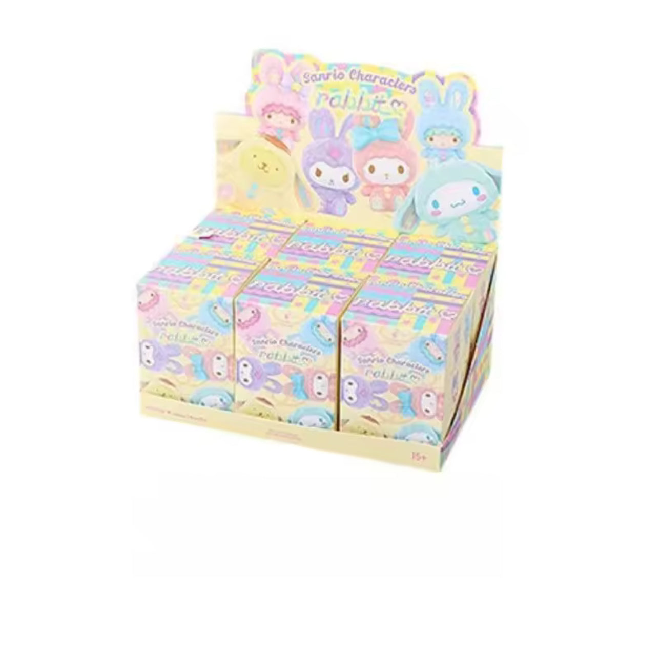 Sanrio Characters Fluffy Rabbit Blind Box Series Figure Model 6 Pack