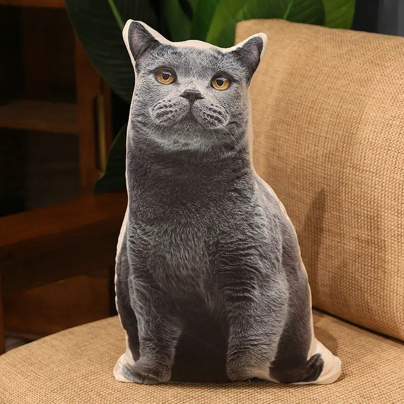 Plush Decorative Pillow British Shorthair Cat Stuffed Toy - 50CM D 50cm