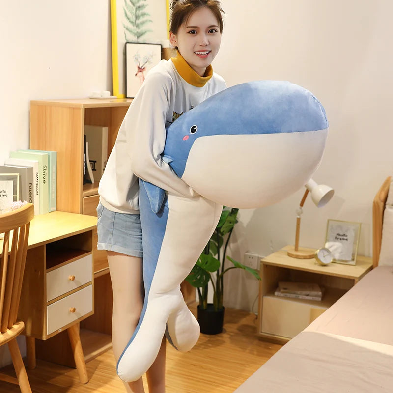 Large Plush Whale Pillow Stuffed Toy - 120cm