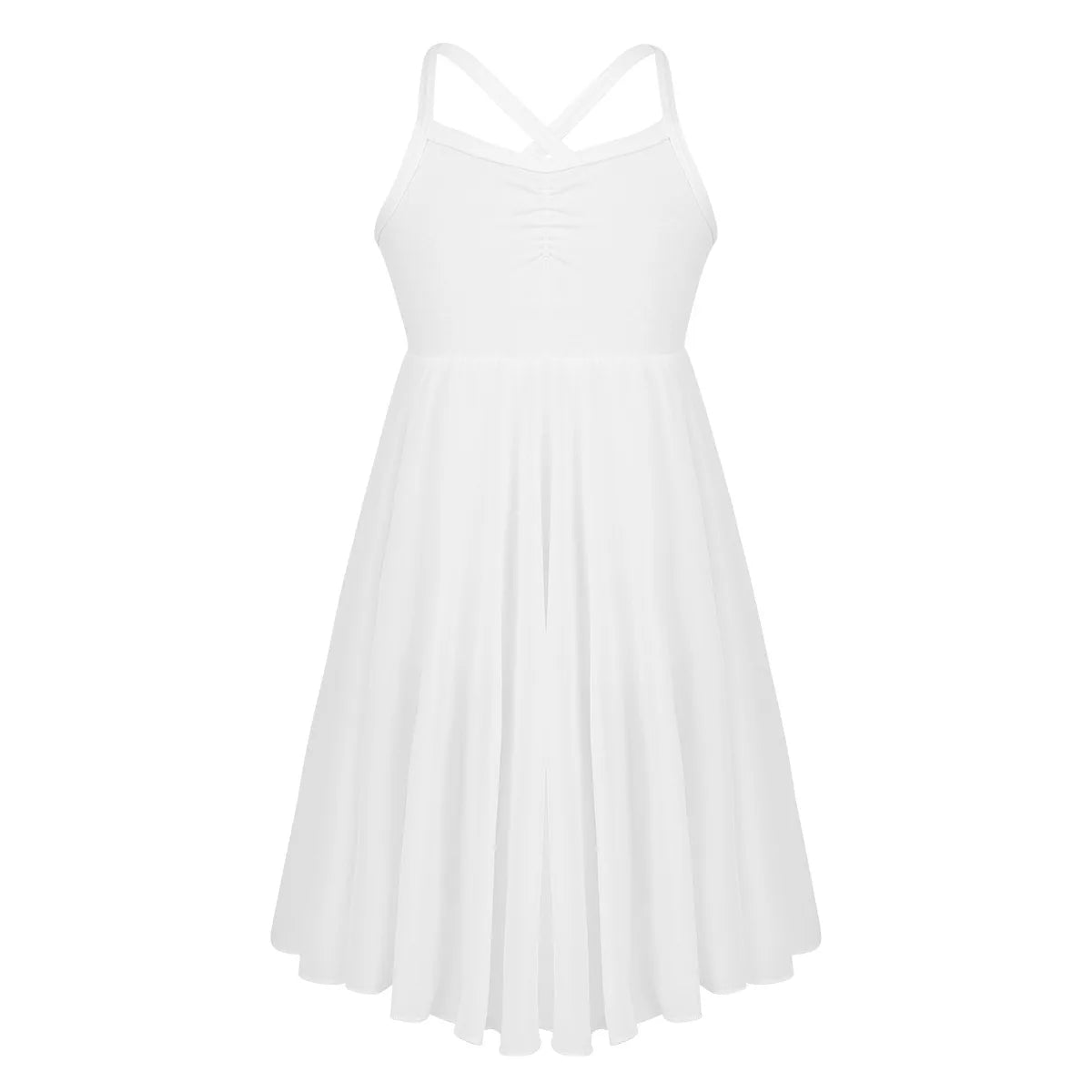 Girls Ballet Leotard Dance Dress (Age 24M-12 YRS) White