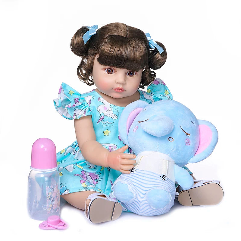 Reborn Baby Silicone Doll 50CM Blue elephant 50cm