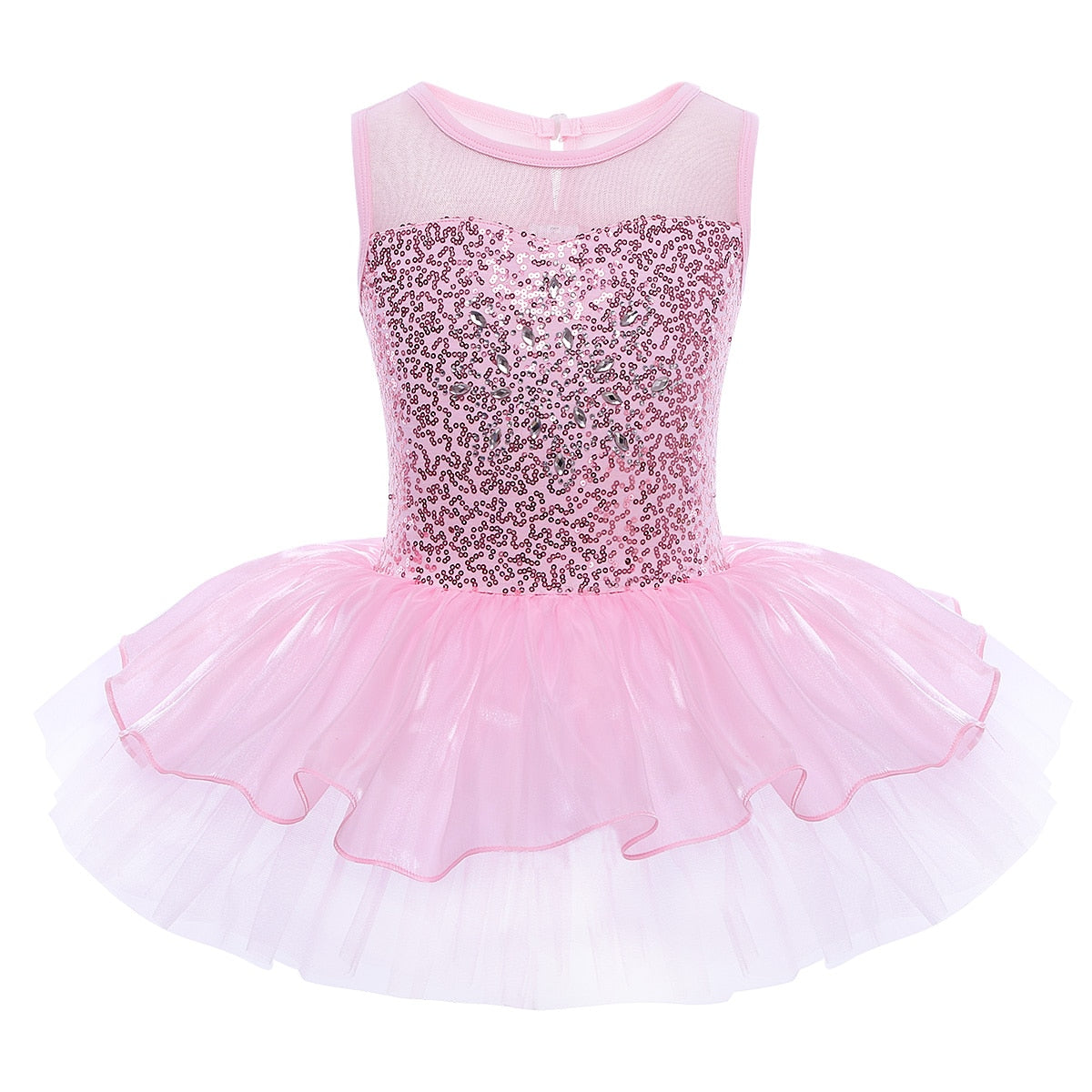 Girls Sequin Ballet Tutu Dress (Age 3-14YRS) Pink 1 14