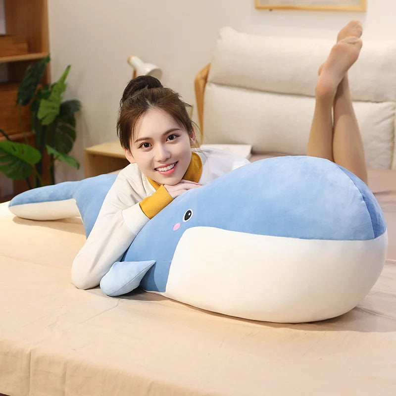 Large Plush Whale Pillow Stuffed Toy - 120cm