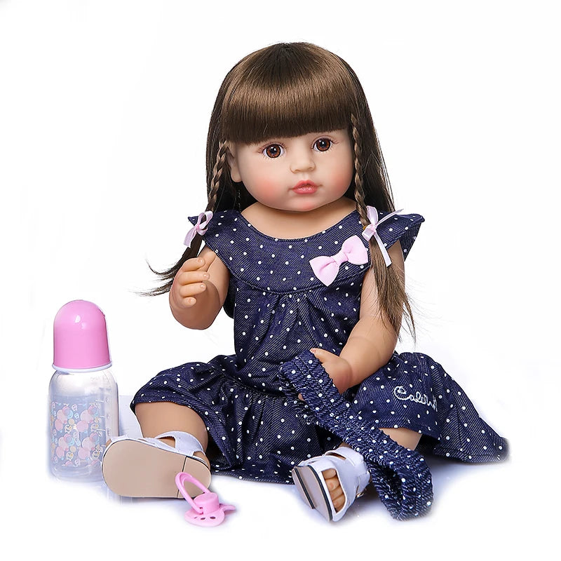 Reborn Baby Silicone Doll 50CM Dark blue skirt 50cm