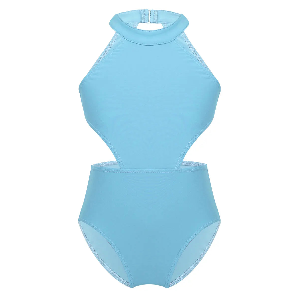 Girls Ballet Dance Halter Leotard (Age 5-12YRS) Blue
