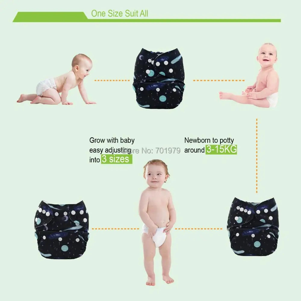 Washable Baby Nappy Eco-friendly With Microfiber Insert