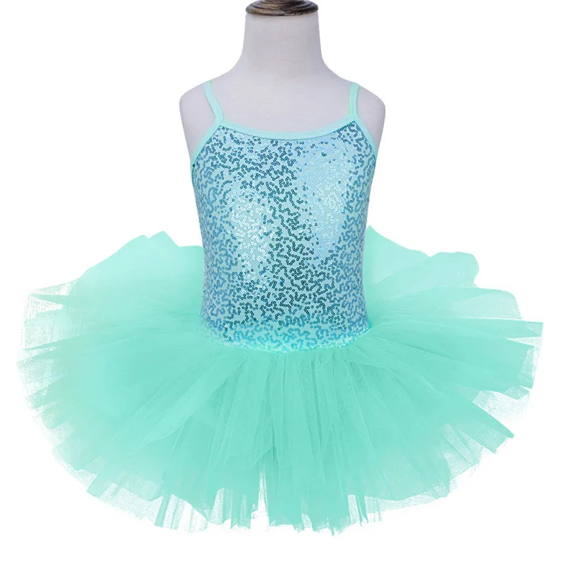 Girls Sequin Ballet Tutu Ballet Dance Costume (Age 3-8YRS) Blue