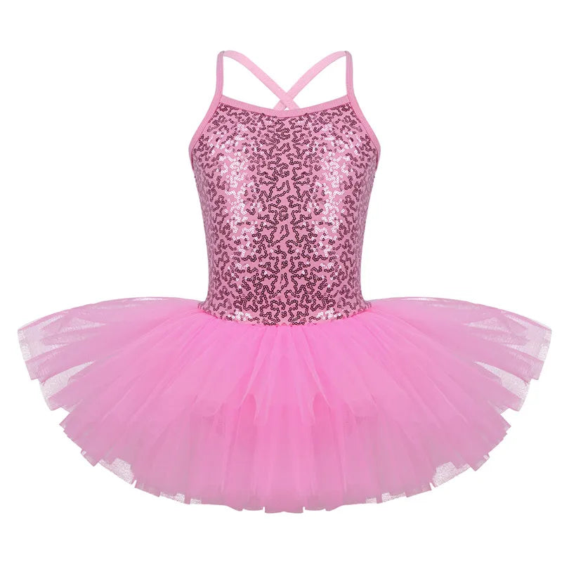 Girls Sequin Ballet Tutu Ballet Dance Costume (Age 3-8YRS)
