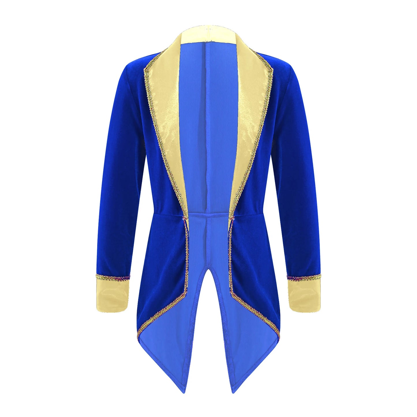 Kids Circus Ringmaster Jacket Long Sleeves Tuxedo Coat (Age 4-16 YRS) Royal Blue