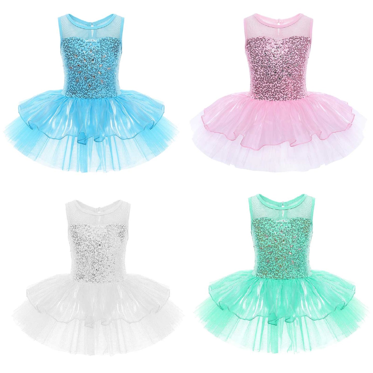 Girls Sequin Ballet Tutu Dress (Age 3-14YRS)