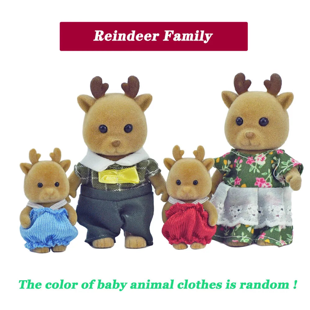 Bunny Familyes Forest Animal 1:12 Scale Dollhouse Miniatures Reindeer Family