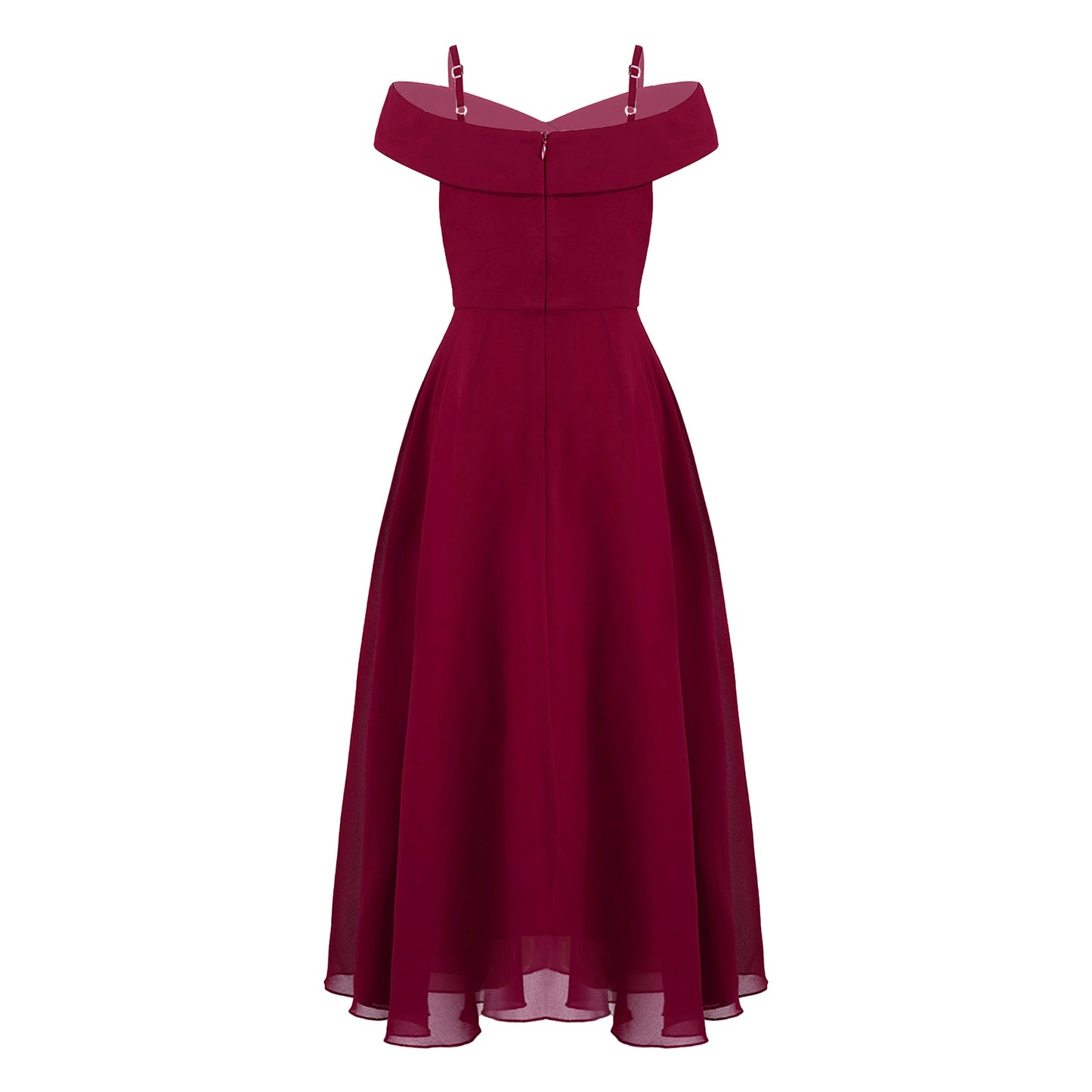 Girls Chiffon Off-the-Shoulder Adjustable A-Line Dress (Age 4-16 YRS)