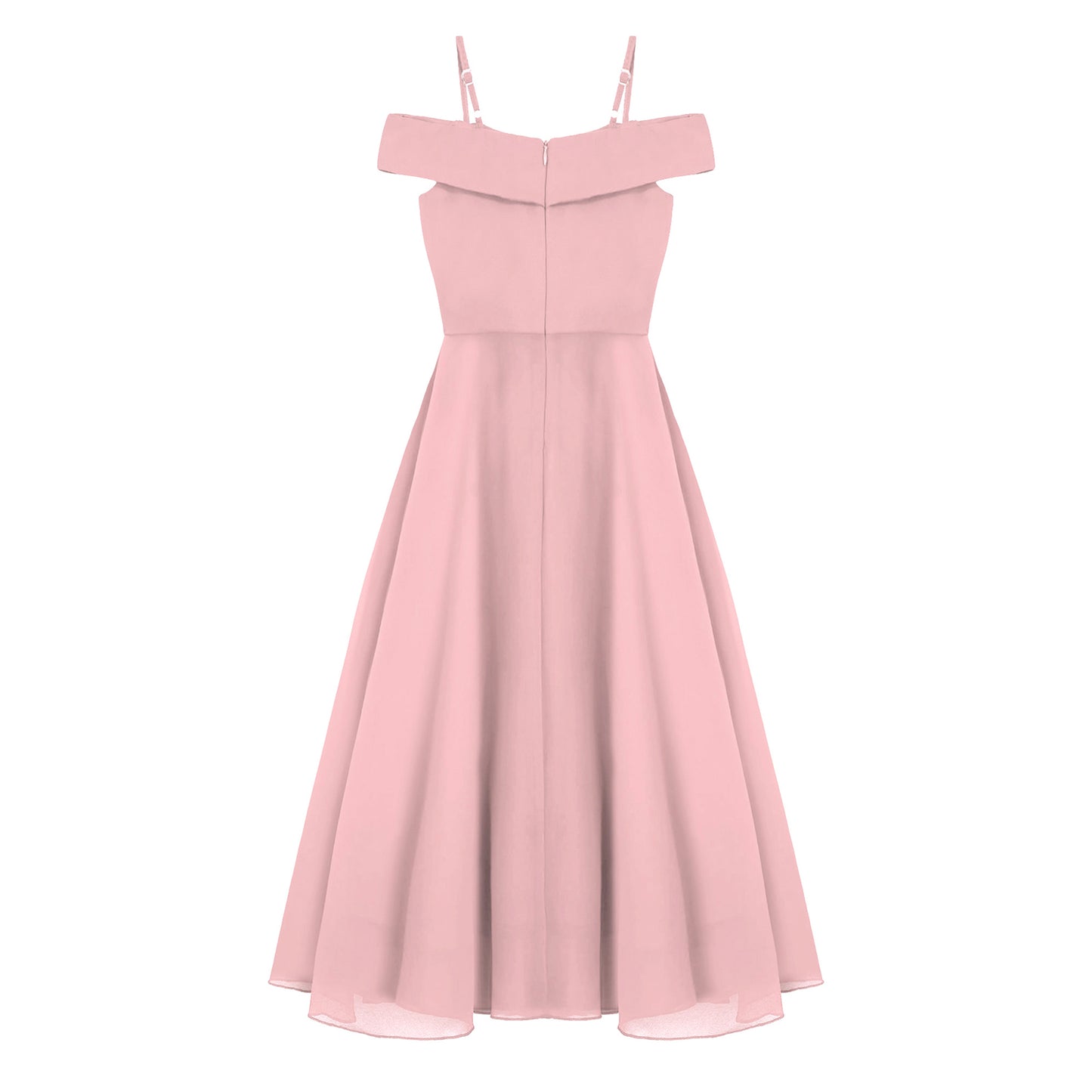 Girls Chiffon Off-the-Shoulder Adjustable A-Line Dress (Age 4-16 YRS)