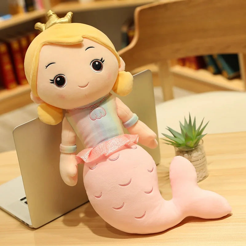 Plush Crown Mermaid Stuffed Toy - 30cm Pink 30cm