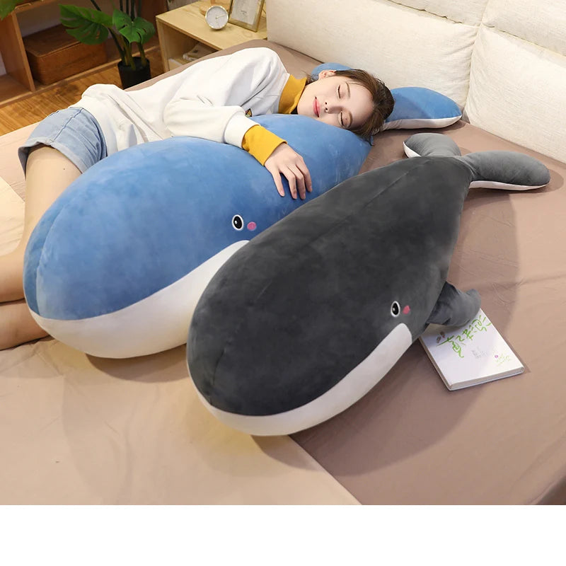 Large Plush Whale Pillow Stuffed Toy - 120cm
