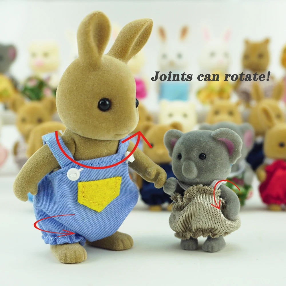 Bunny Familyes Forest Animal 1:12 Scale Dollhouse Miniatures