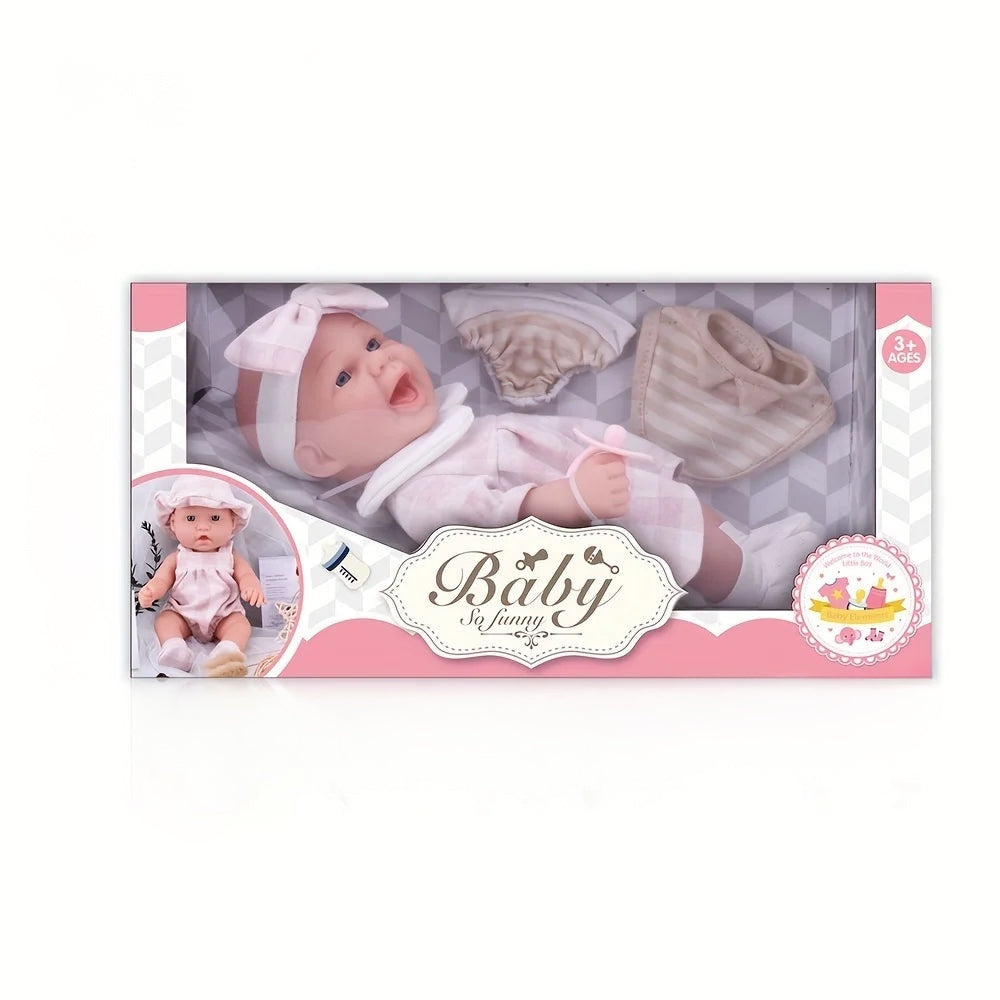 Reborn Baby Doll in Gift Box with Accessories Pink Pacifier - 12''/30cm Style A
