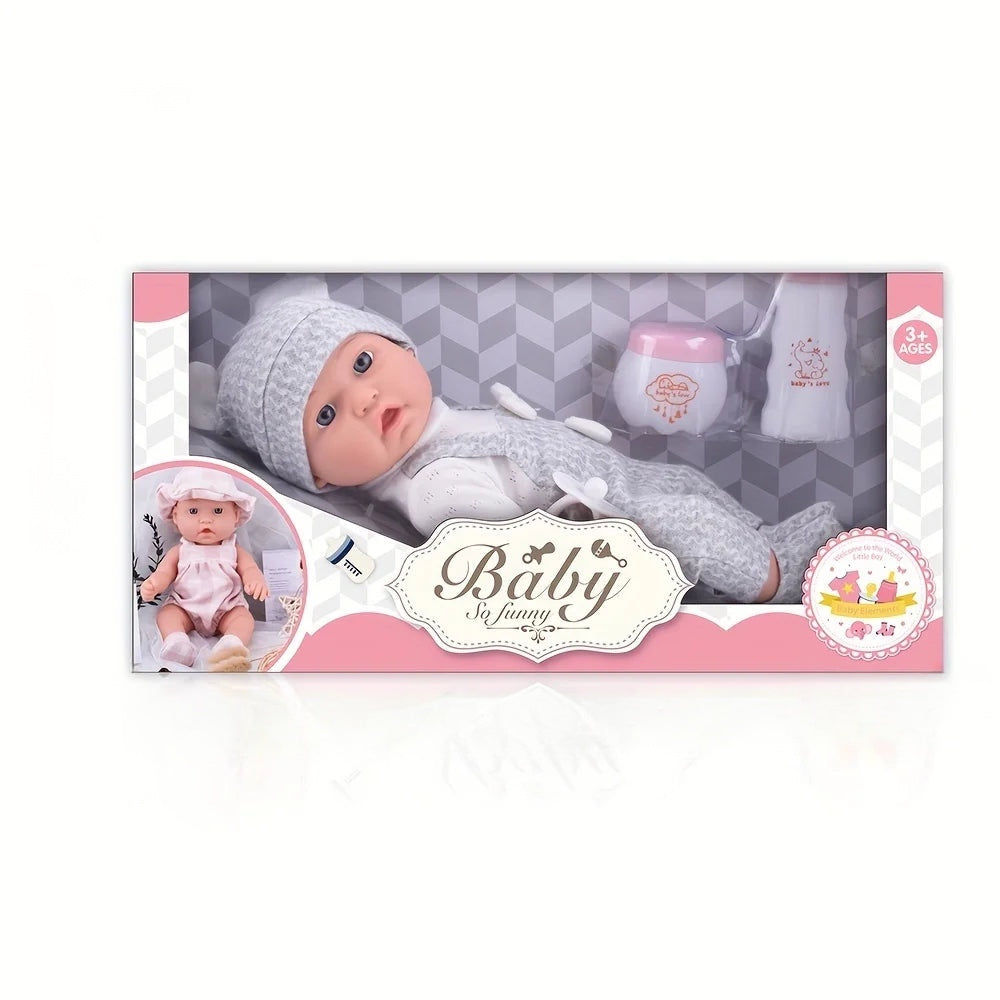 Reborn Baby Doll in Gift Box with Accessories Pink Pacifier - 12''/30cm Style B