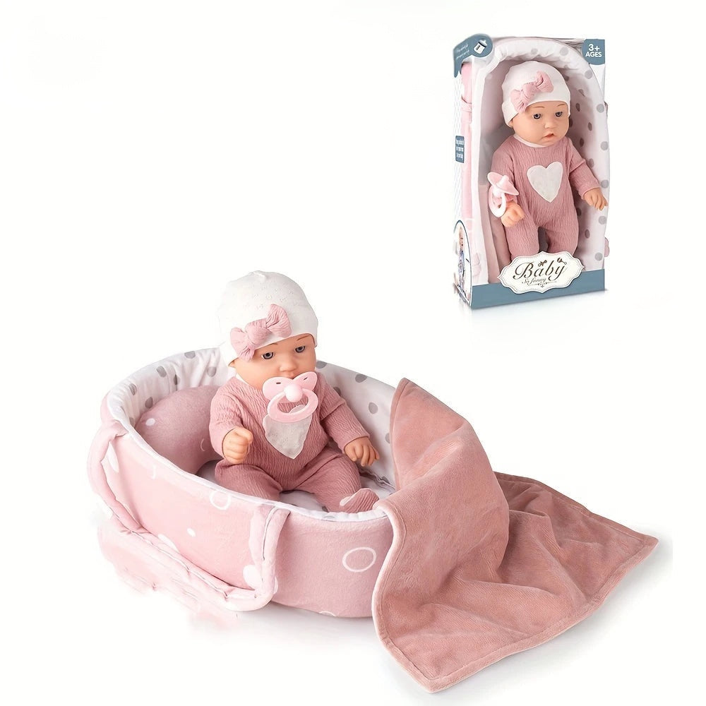 Reborn Baby Doll in Gift Box with Accessories Pink Pacifier - 12''/30cm Style C