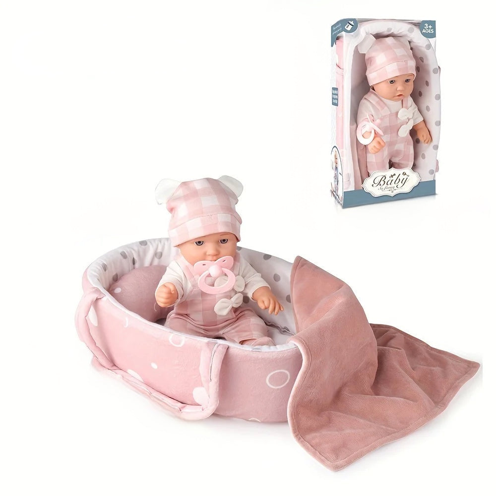 Reborn Baby Doll in Gift Box with Accessories Pink Pacifier - 12''/30cm Style D