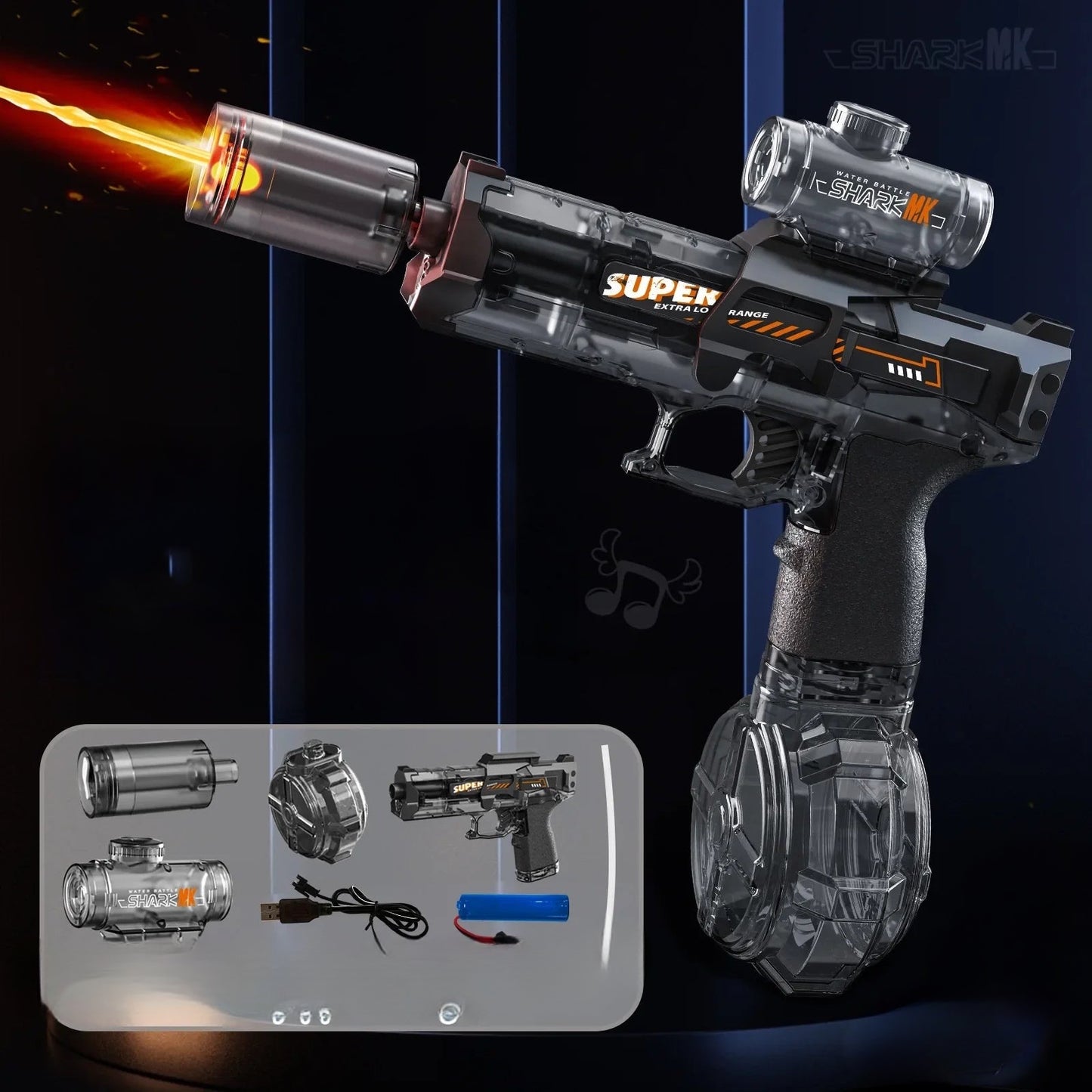SHARK MK Electric Water Breathe Fire Feature Black