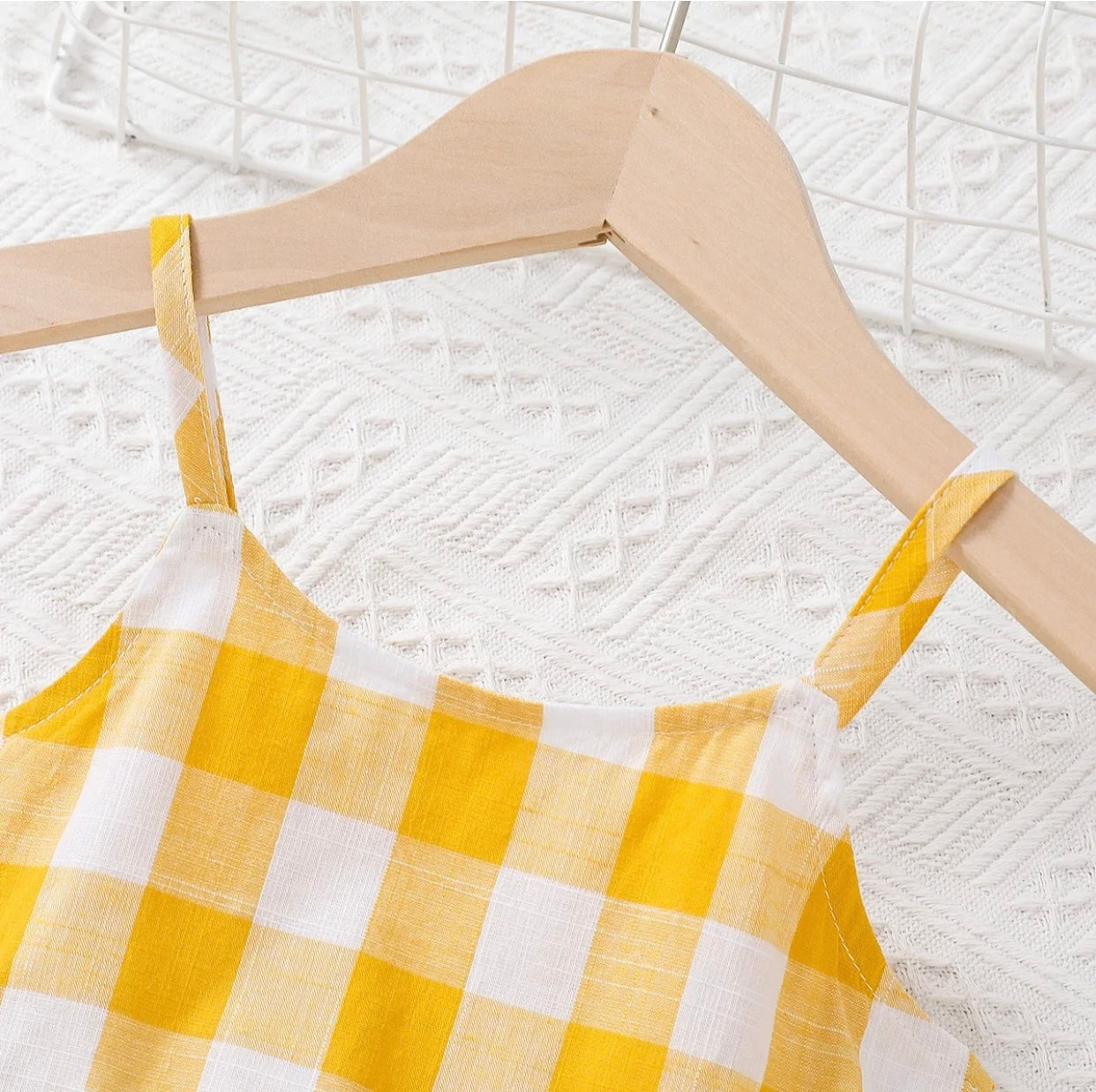 Girls Yellow Checked Top & Trousers (Age 3-6 YRS)
