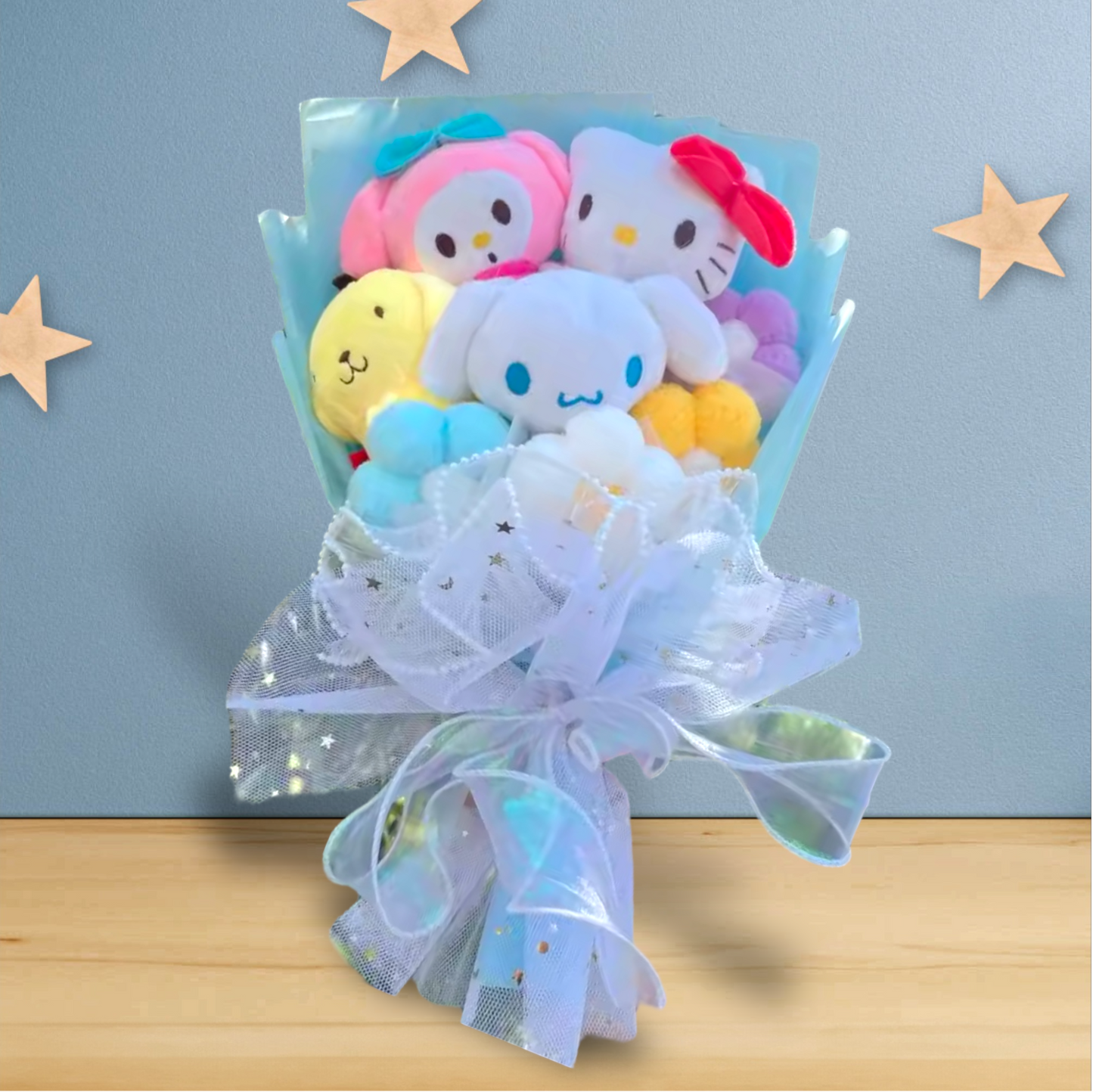 Sanrio Plush Flower Gift Bouquet – Hello Kitty, My Melody, Kuromi & Cinnamoroll - Valentines Gift 3