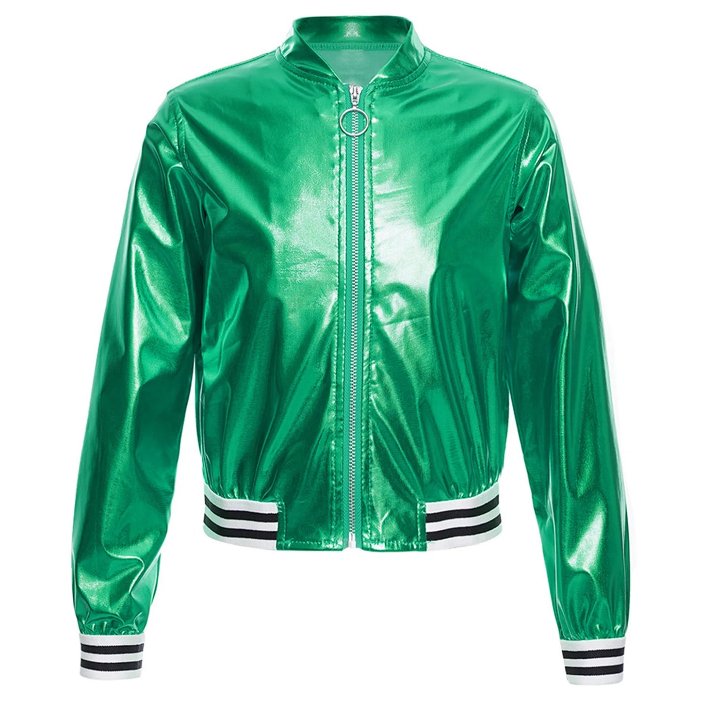 Girls Metallic Long Sleeve Zipper Jacket (Age 6-16 YRS)