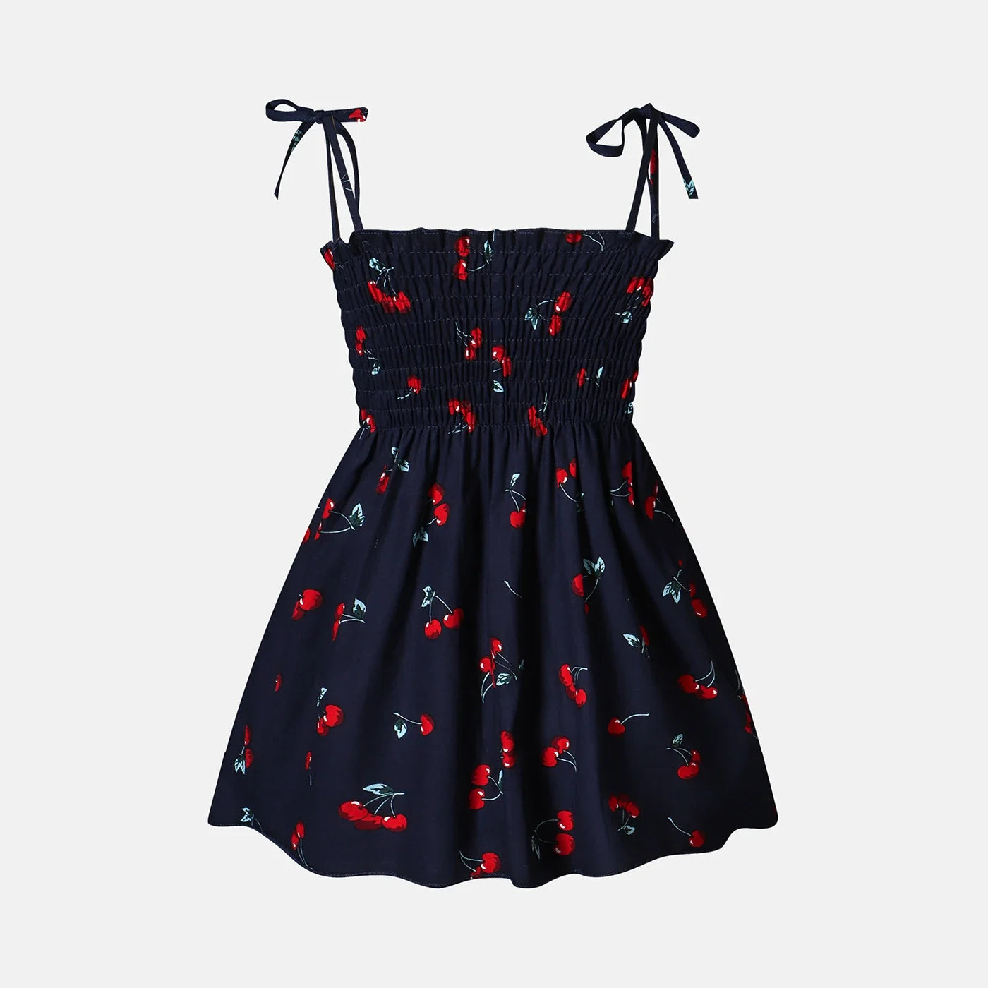 Baby Girls Cotton Cherry Print Strappy Dress (Age 3M-24M)