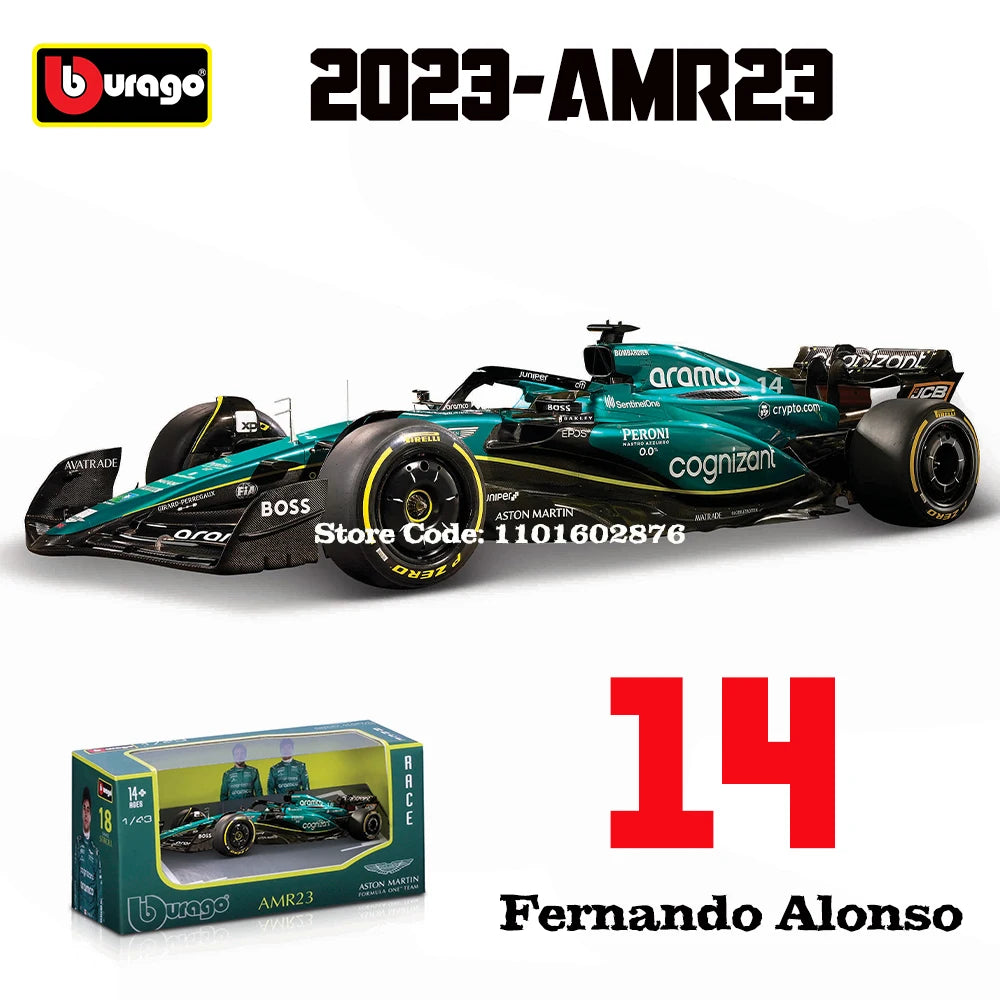 Bburago 1:43 P2 British GP Mclaren F1 MCL60 2023 #4 Lando Norris #81 Oscar Piastri Alloy Car Die Cast Model Toy Collectible 2023 AMR-14
