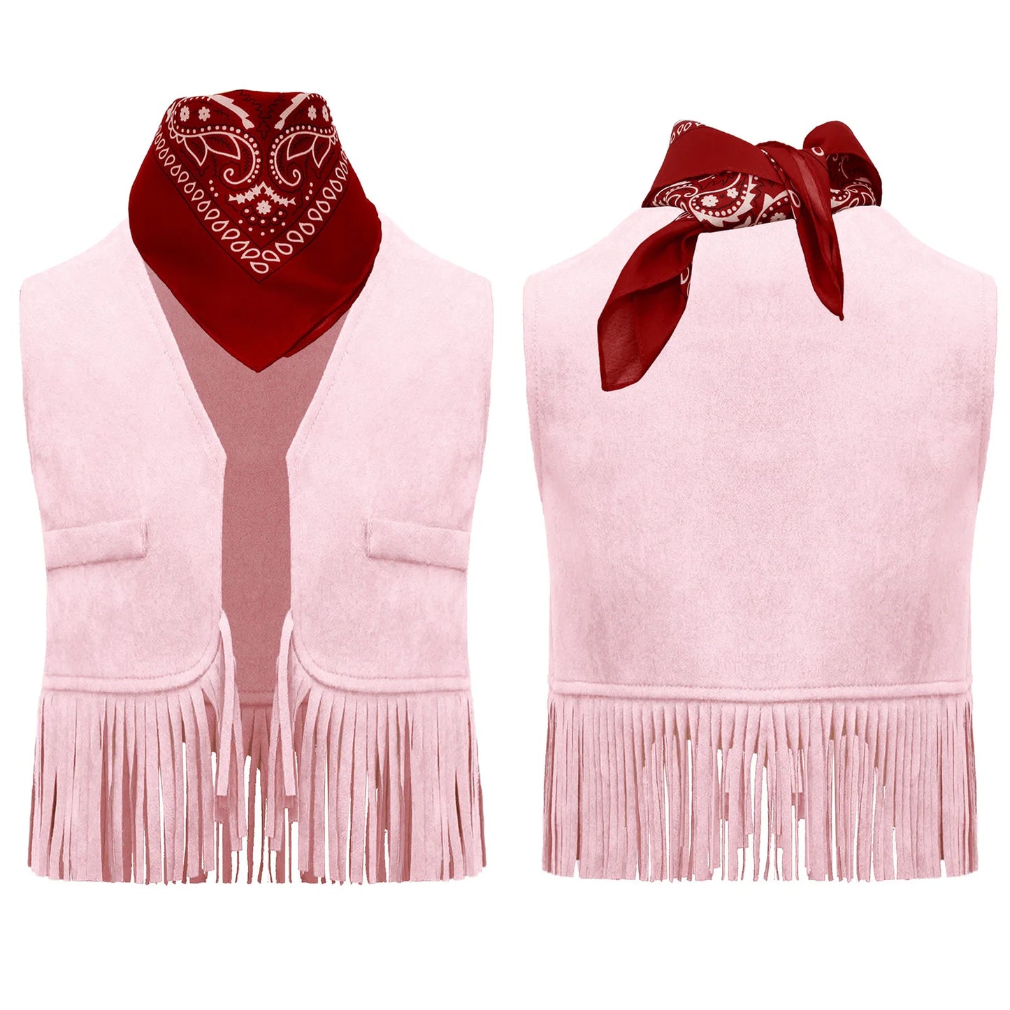 Baby Girls/Boys Western Cowboy Costume Suede Tassels Vest (Age Newborn-5 YRS)