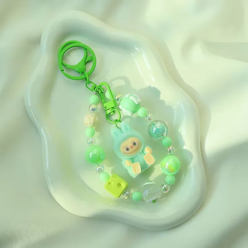 Labubu Keychain Doll Pendant Charms C green