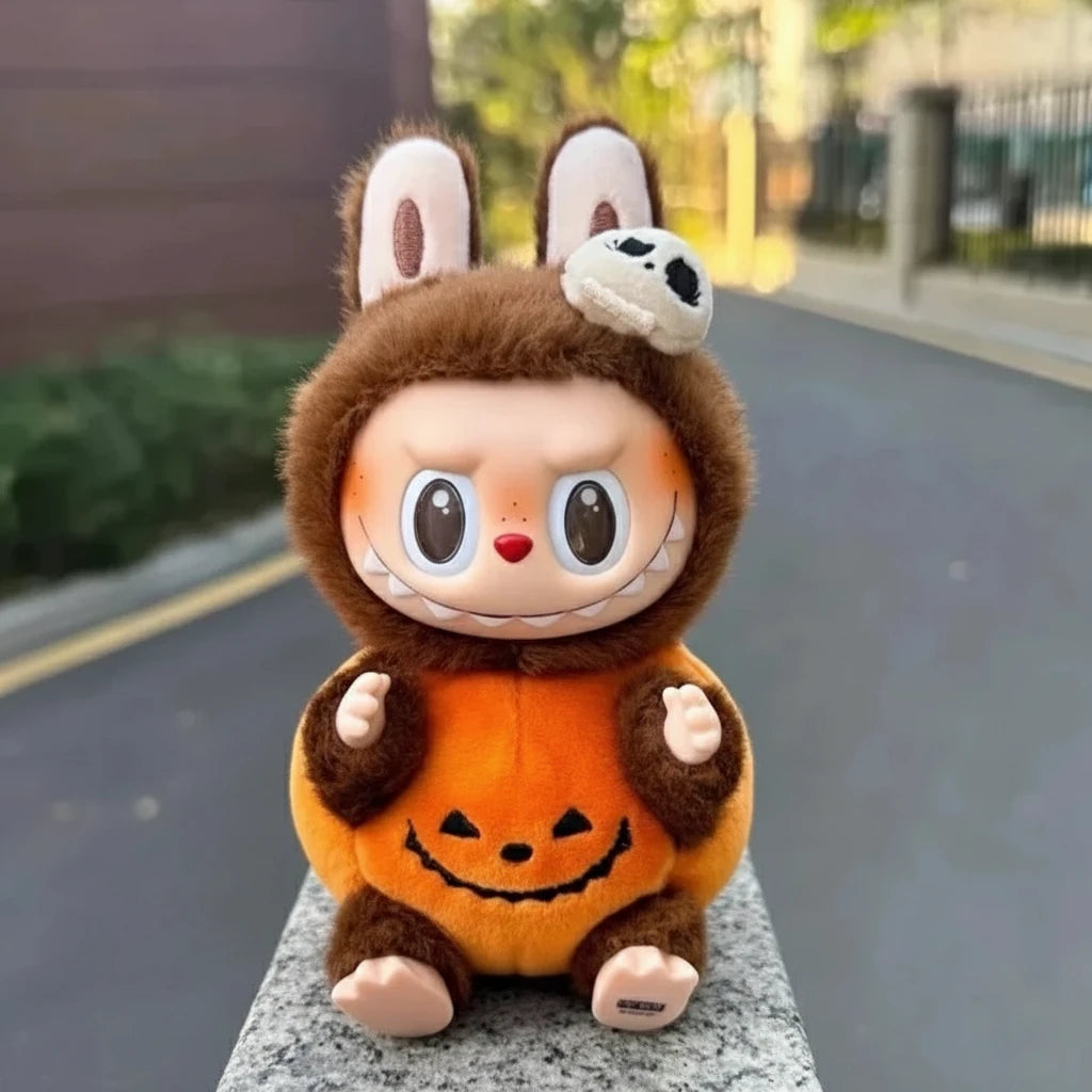 Labubu Happy Halloween Party Series-Sitting Pumpkin Vinyl Plush Pendant