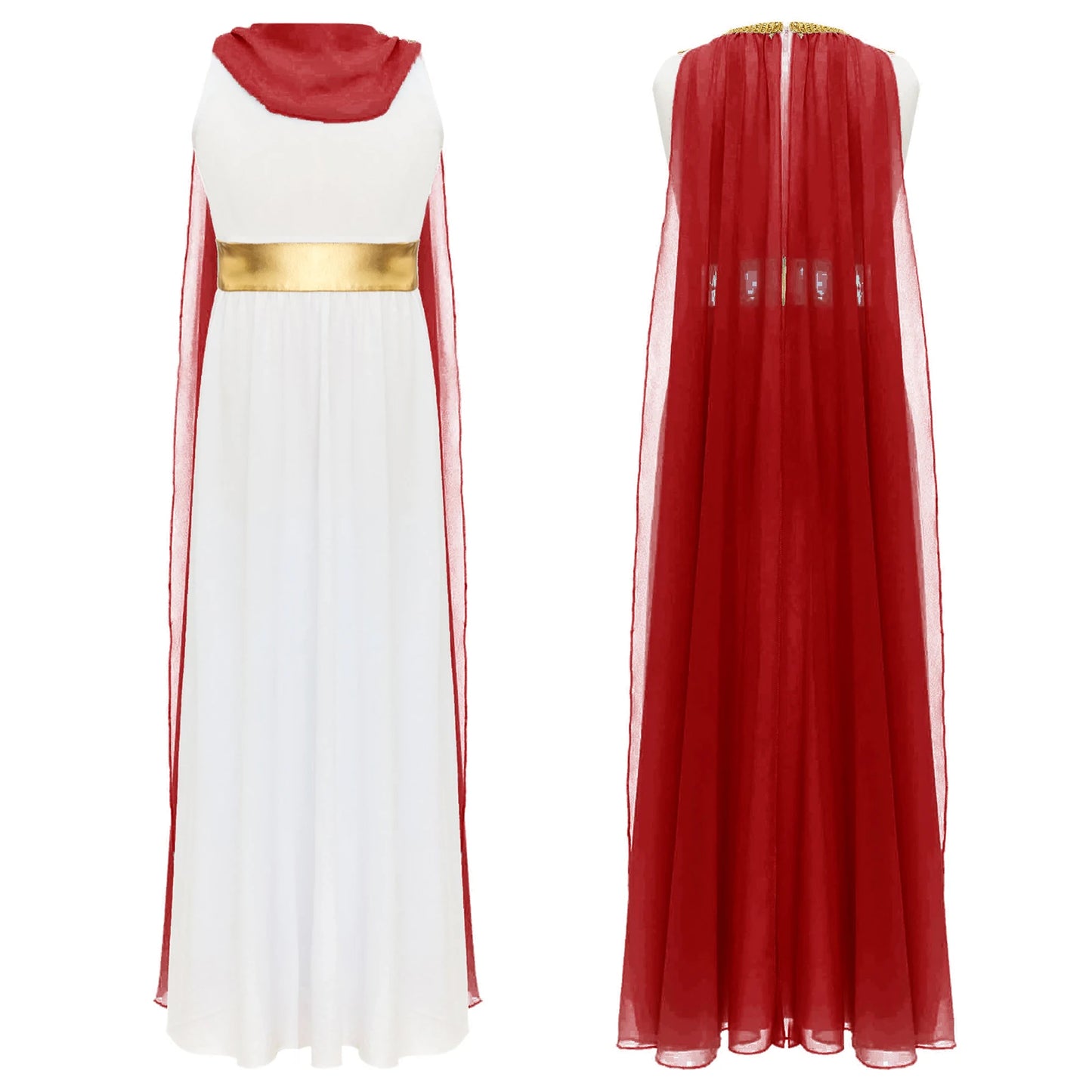 Girls Roman Grecian Athena Split Costume Dress (Age 6-16 YRS)