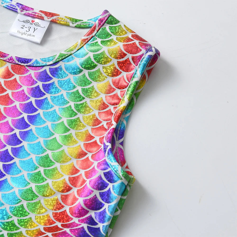 Girls Rainbow Tulle Party Dress (Age 5-8 YRS)