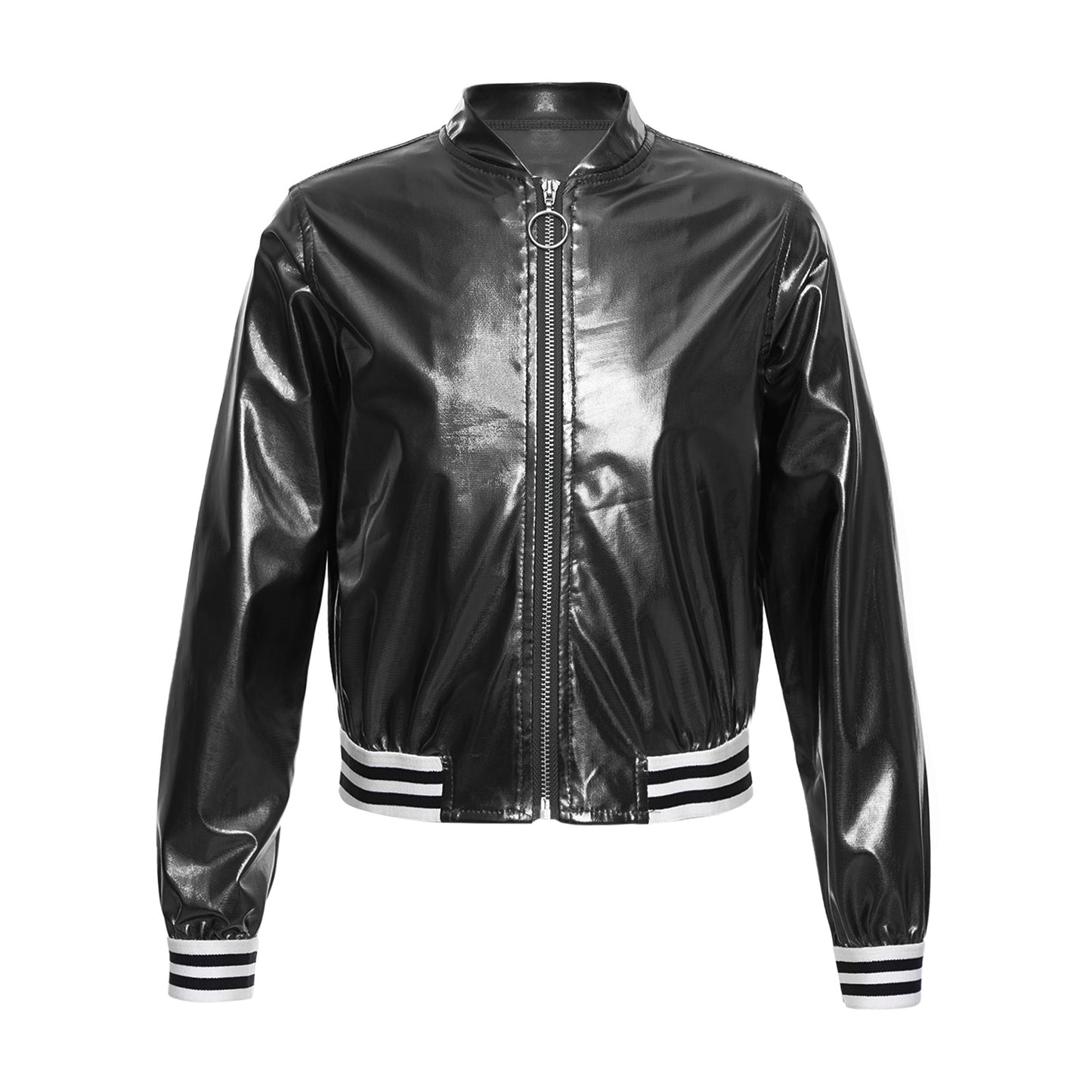 Girls Metallic Long Sleeve Zipper Jacket (Age 6-16 YRS)