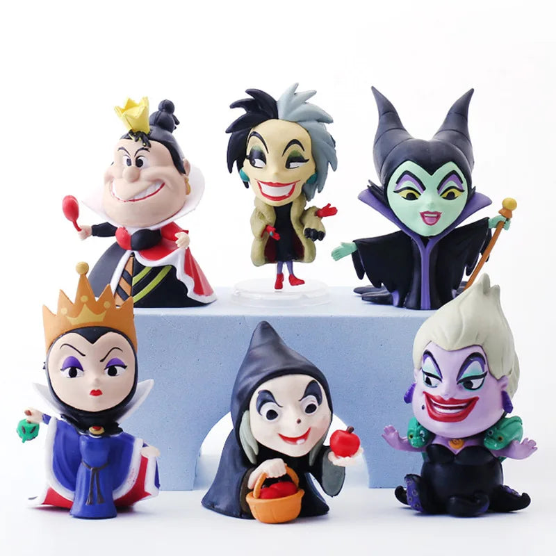 Q Version Anime Figures – Disney Princesses & Villains | 6 Pack or 9 Pack Collectible Set