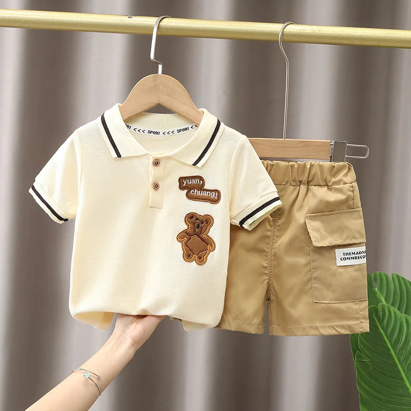 Boys T-shirt + Shorts Set (Age Newborn-5 YRS) Brown