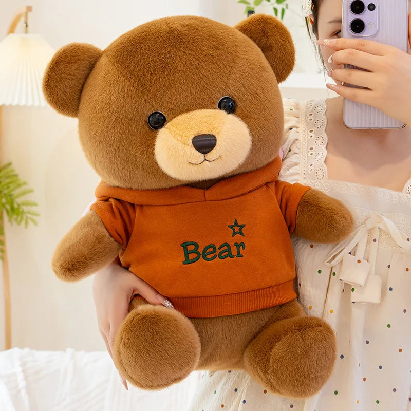 Plush Hoodie Teddy Bear Stuffed Toy 23-45cm