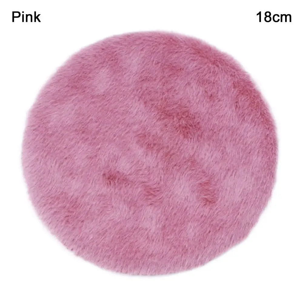 Mini Plush Carpet 1: 12 Dollhouse Prop 12-18cm Pink