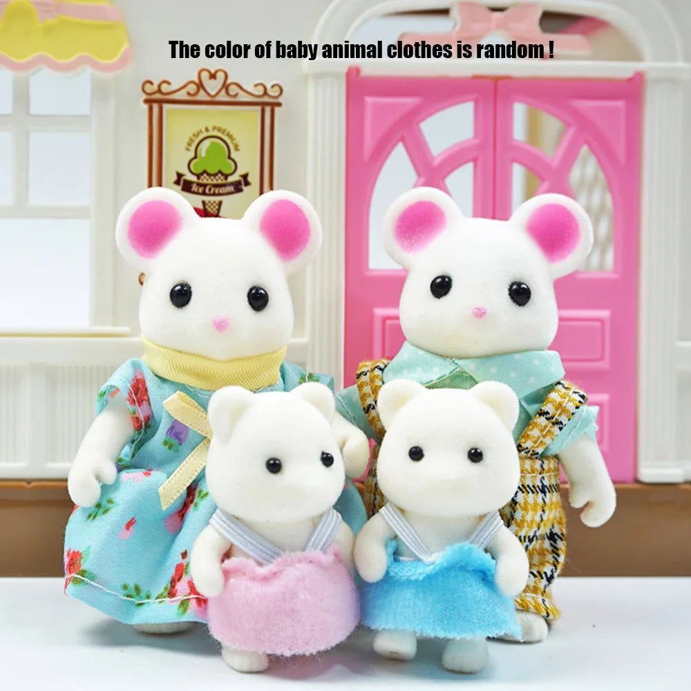 Bunny Familyes Forest Animal 1:12 Scale Dollhouse Miniatures