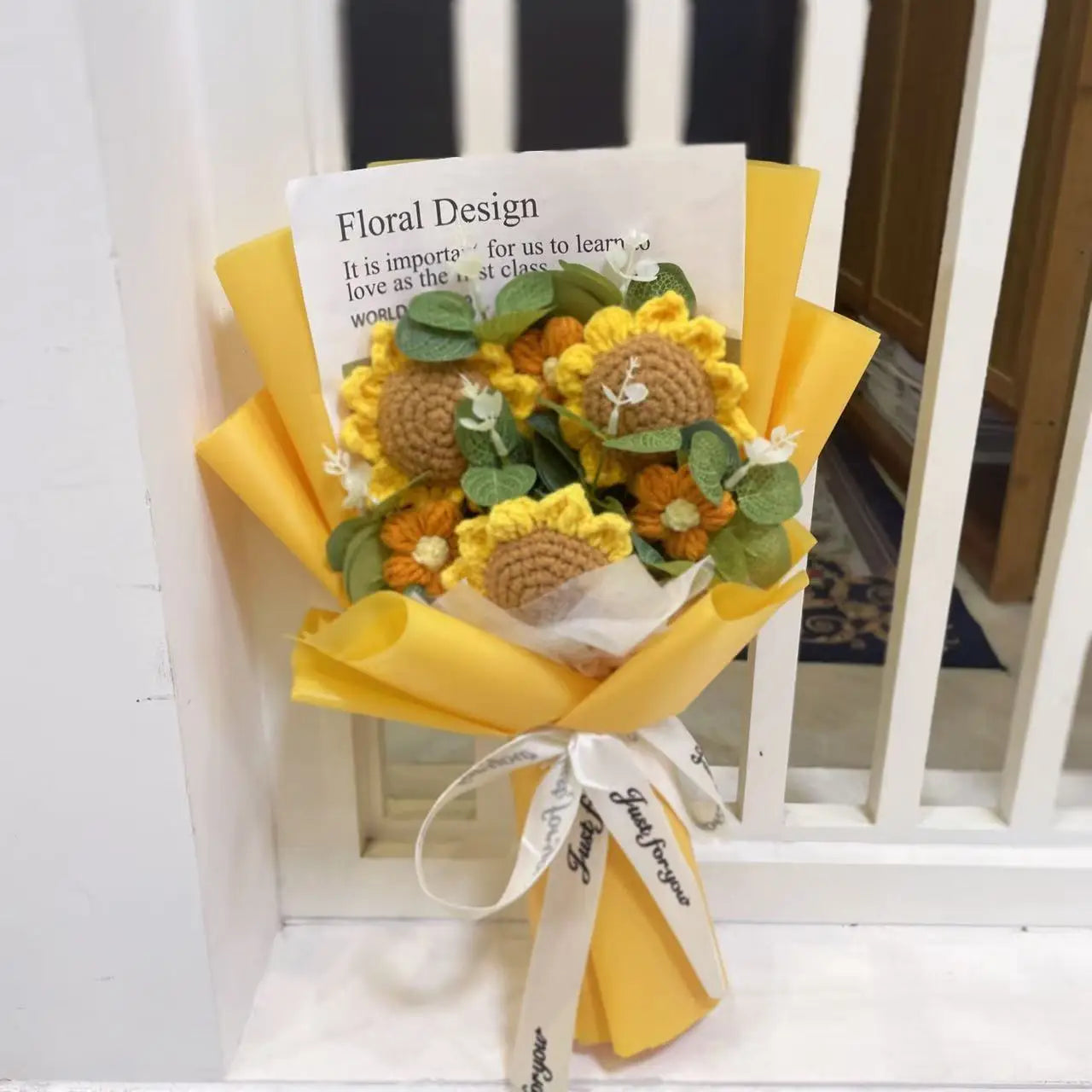 Plush Knitted Crochet Flower Gift Bouquet