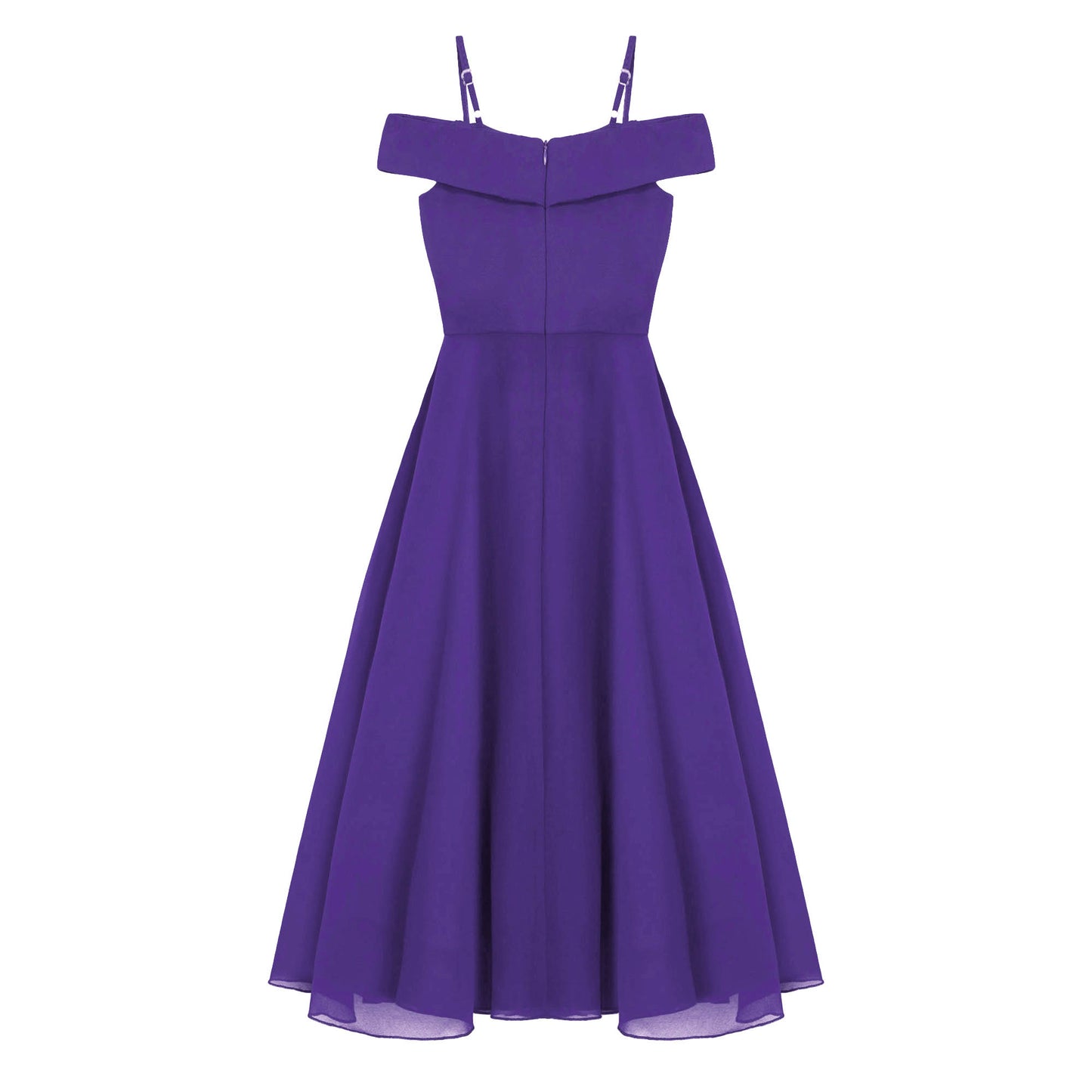 Girls Chiffon Off-the-Shoulder Adjustable A-Line Dress (Age 4-16 YRS)