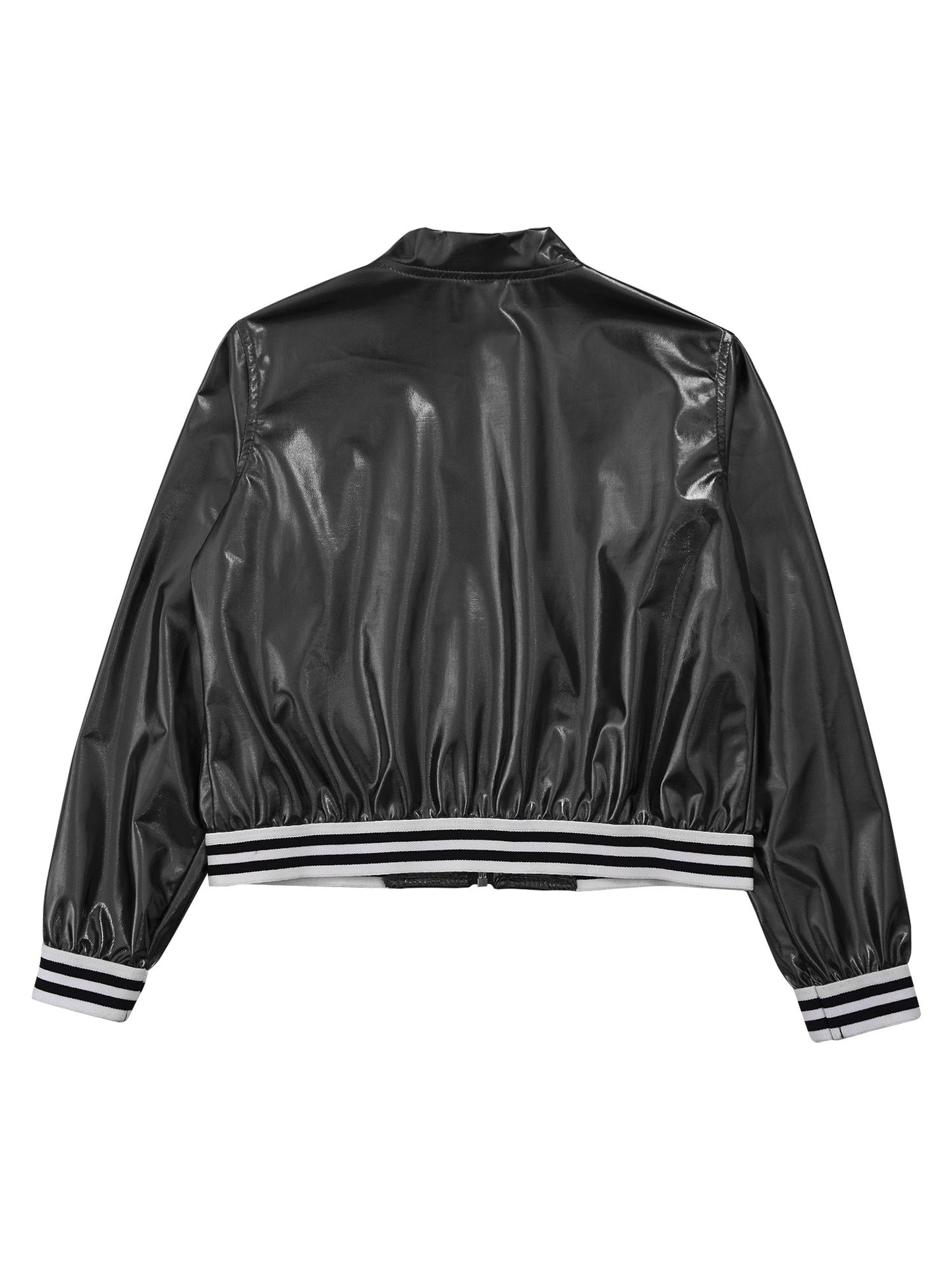 Girls Metallic Long Sleeve Zipper Jacket (Age 6-16 YRS)