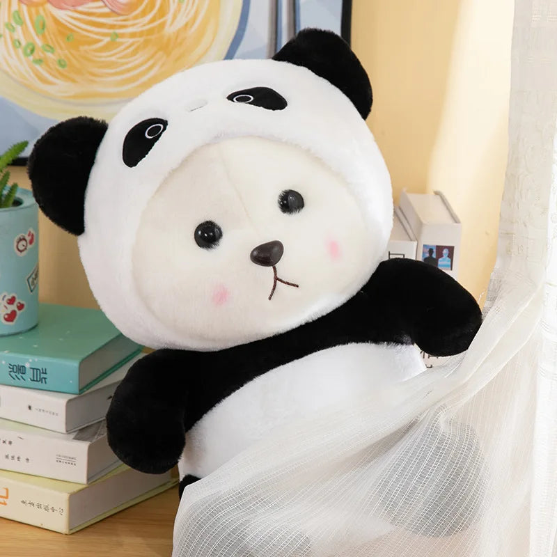 Transforming Animal Costume Teddy Bear Plush | Panda, Red Hood, Blue & Pink Creatures - 50cm Panda Bear