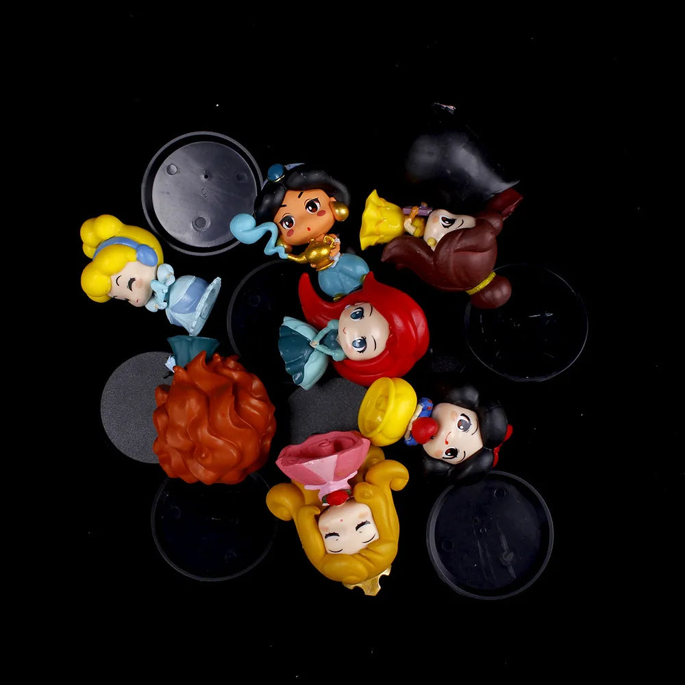 Q Version Anime Figures – Disney Princesses & Villains | 6 Pack or 9 Pack Collectible Set