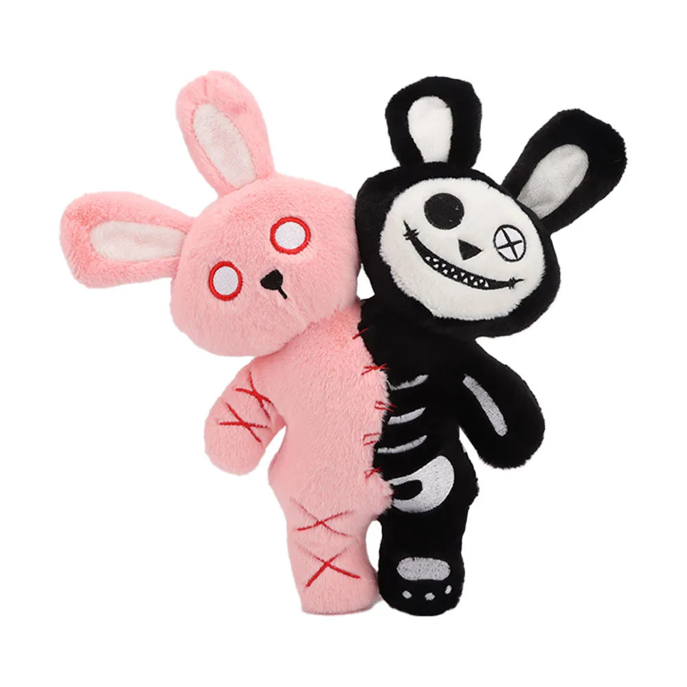 Plush Horrific Two-headed Skull Rabbit Stuffed Toy - 30cm
