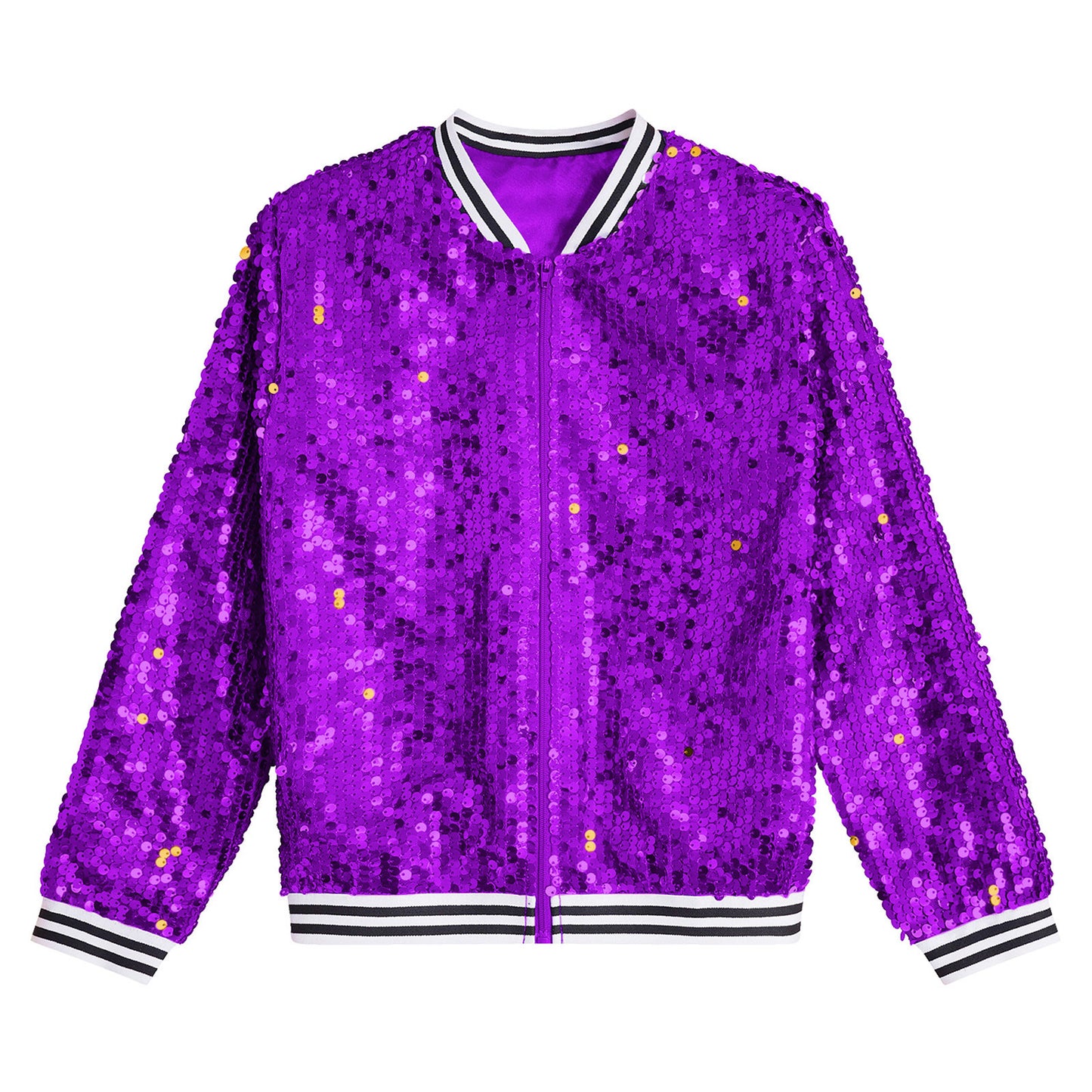 Girls Sequins Baseball Bomber Jackets (Age 6-16 YRS)