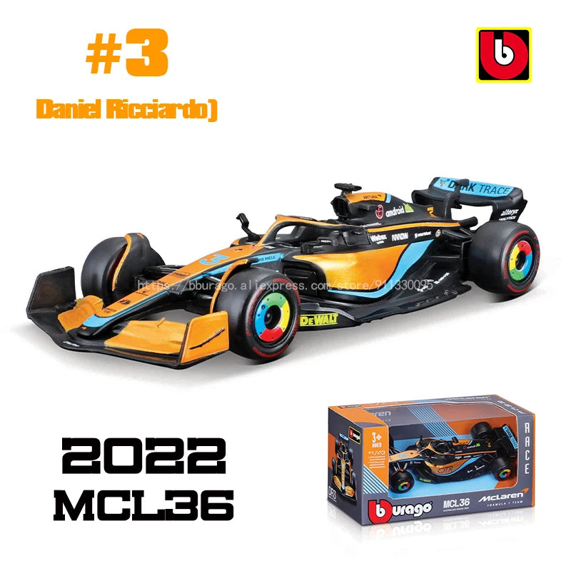 Bburago 1:43 P2 British GP Mclaren F1 MCL60 2023 #4 Lando Norris #81 Oscar Piastri Alloy Car Die Cast Model Toy Collectible 2022 MCL36-3