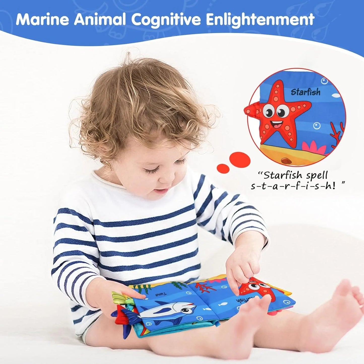 Soft Baby Book Crinkle Cloth Book Marine Animal